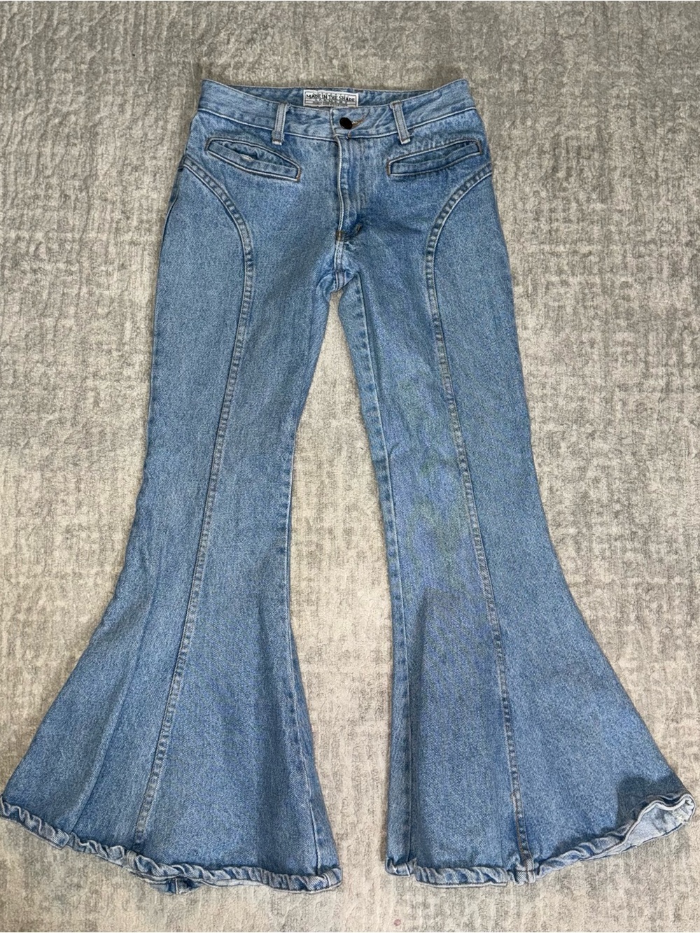 Made in the Shade Vintage Flare Jeans Blue Light Wash Bell Bottoms Pants Size 1